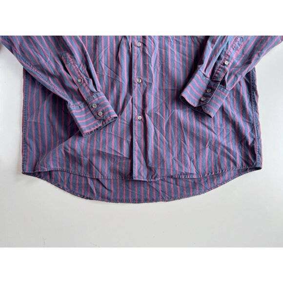 Lot of 2 LACOSTE Navy Blue Red Striped Cotton Casual Button Down Shirts, Size 43 - Picture 13 of 16